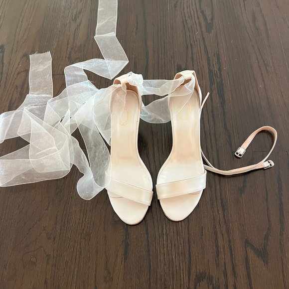 Lovely Bride by Anna bridal sandal shoe organza ribbon Greece sz 40 - Picture 8 of 11
